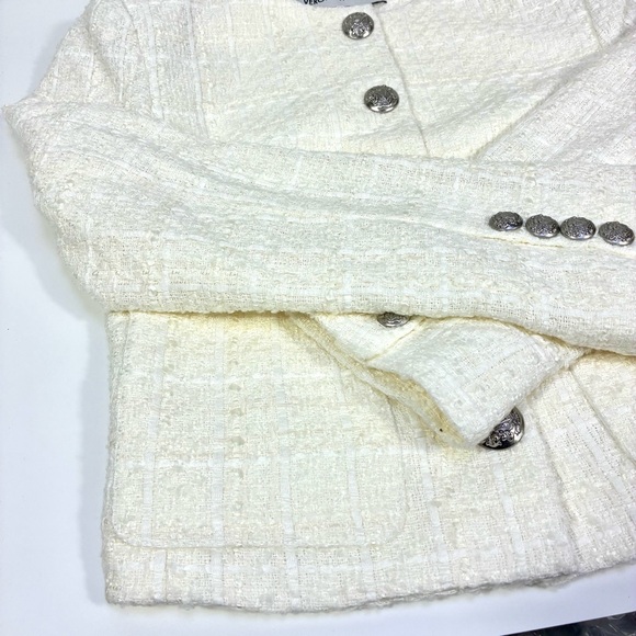 Veronica Beard Nathan Cotton Blend Tweed Jacket Blazer White 4 NWT - Picture 11 of 16